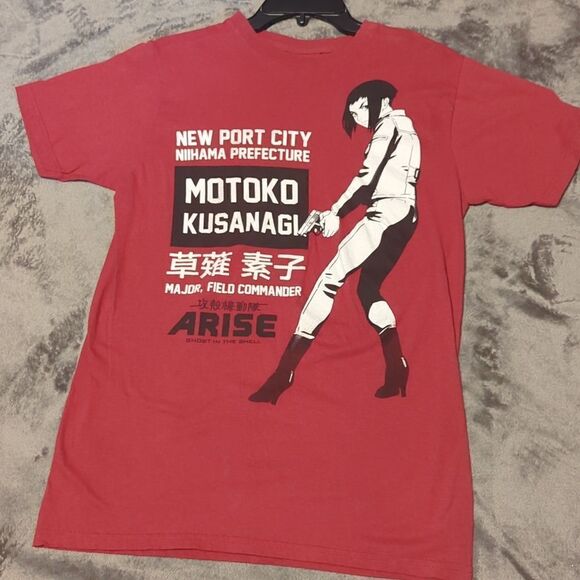 ARISE NEW PORT CITY NIHAMA PREFECTURE MOTOKO KUSANAGI M RED T-SHIRT - Picture 1 of 3